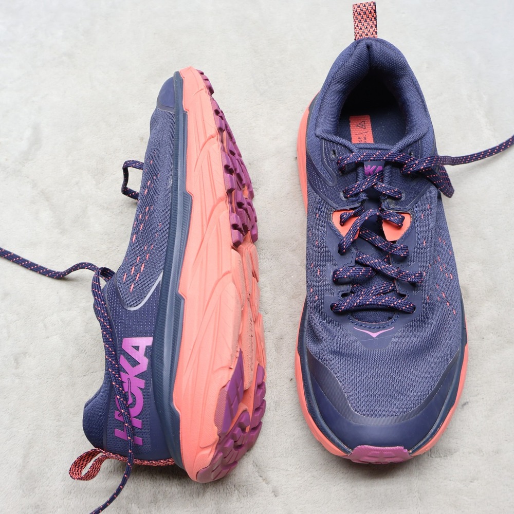 Hoka Women 10B Running Shoes Blue Challenger ATR 6 Mesh Lightweight Athletic